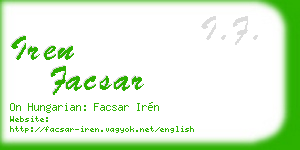 iren facsar business card